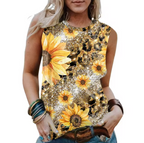 Avrielle – Tanktop mit Sonnenblumen-Print