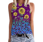 Avrielle – Tanktop mit Sonnenblumen-Print