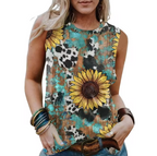 Avrielle – Tanktop mit Sonnenblumen-Print