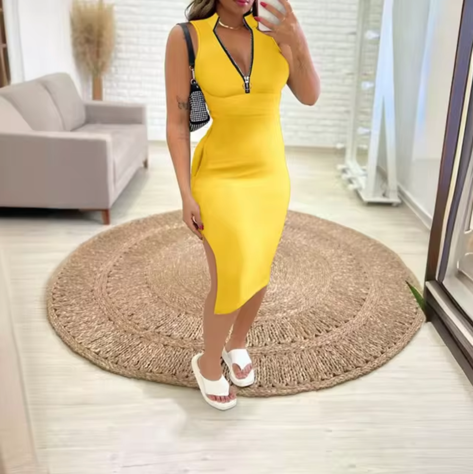 Emily – Elegantes Kleid mit Reißverschluss Vorne