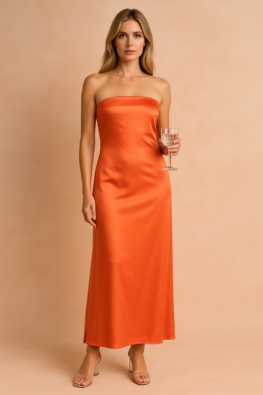 LYNITH | Schulterfreies Maxikleid 0