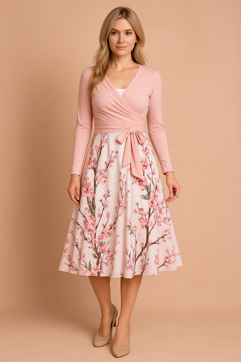 Vivian | Stilvolles Maxikleid mit Blumenmuster 0